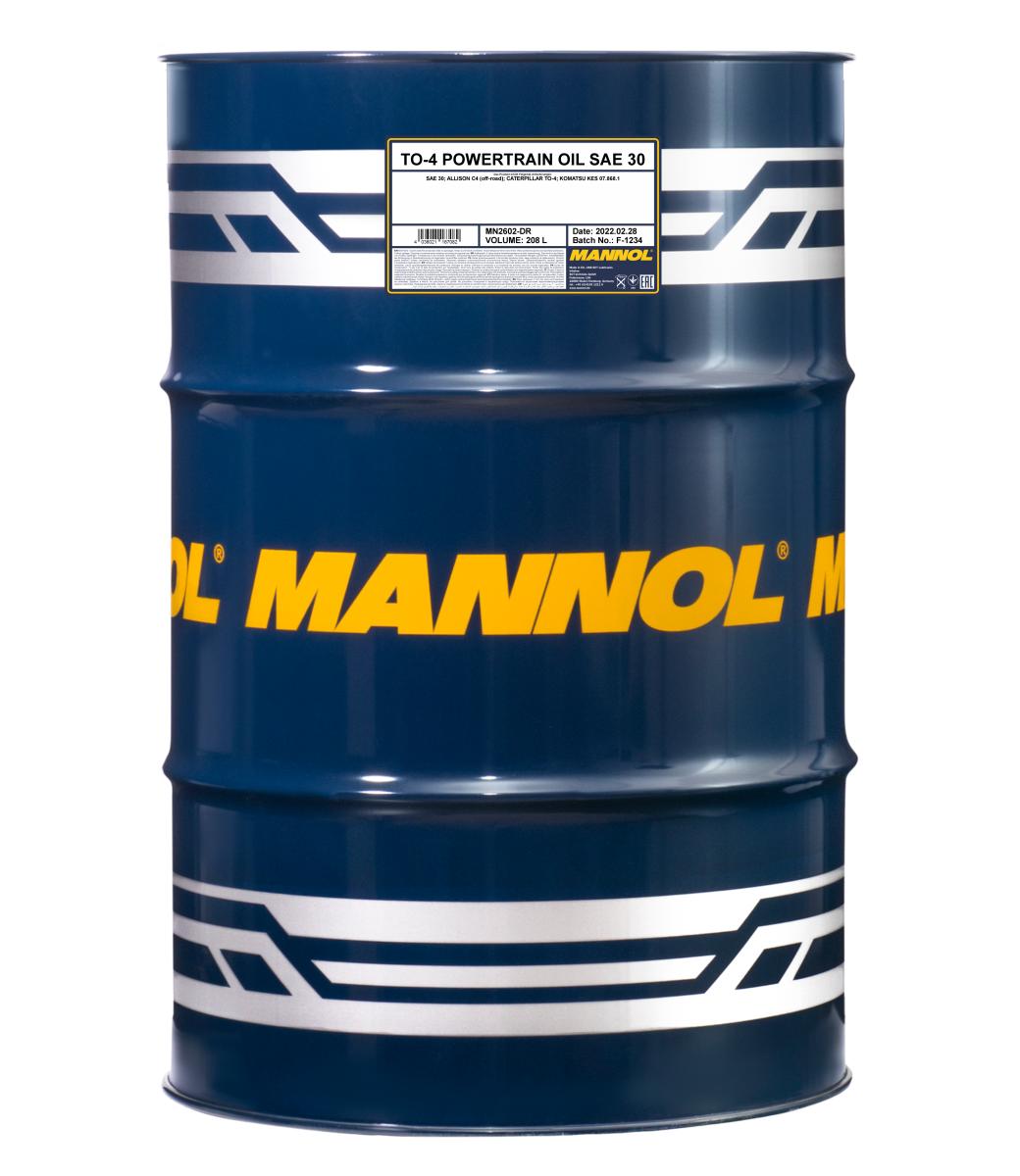 2602-208 Масло трансмиссионно-гидравлическое TO-Powertrain Oil SAE 30 (208л.) MANNOL