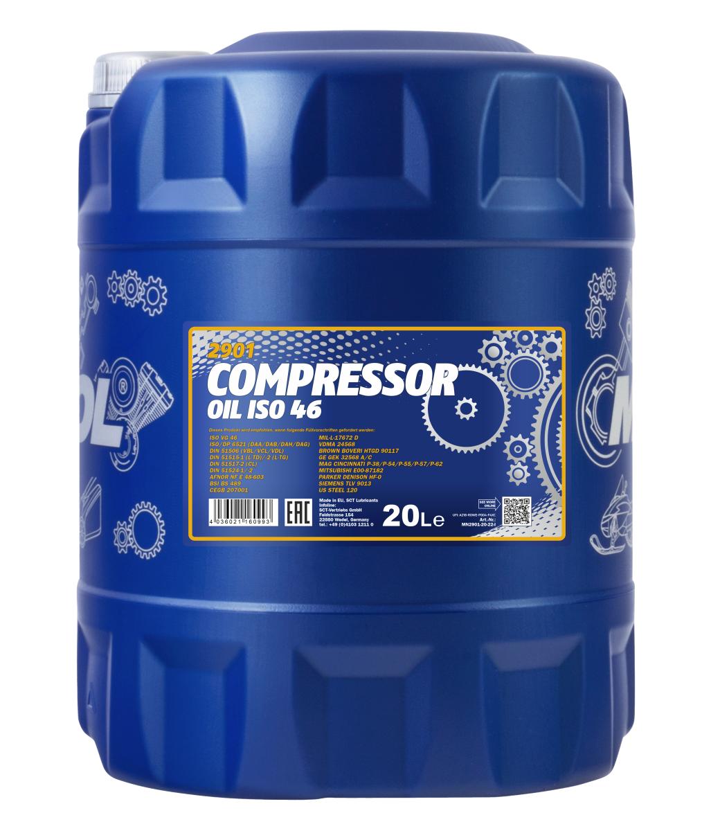 2901-020 Компрессорное масло Compressor Oil ISO 46 (20л.) MANNOL