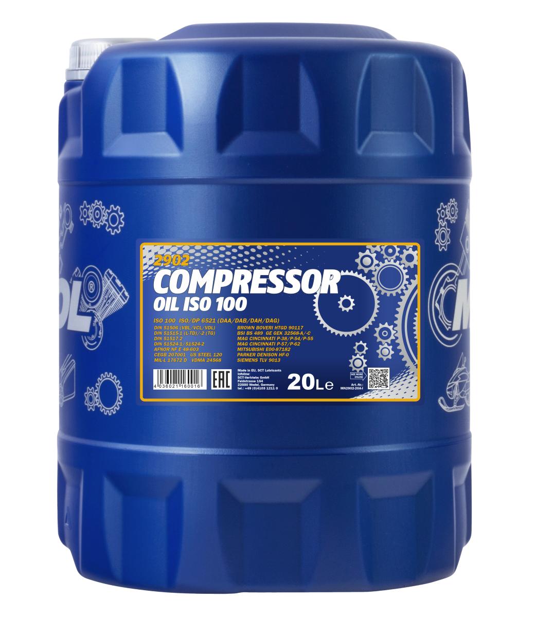 2902-020 Компрессорное масло Compressor Oil ISO 100 (20л.) MANNOL