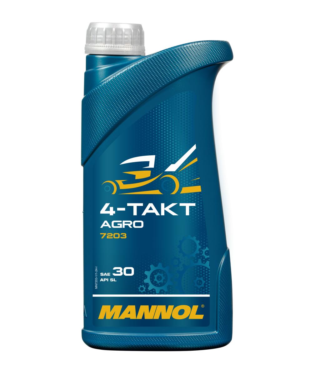 7203-001 масло мот.минер. для 4Т двигателей сад.техники 4-Takt Agro SAE 30  (1л.) MANNOL; API SL JAS