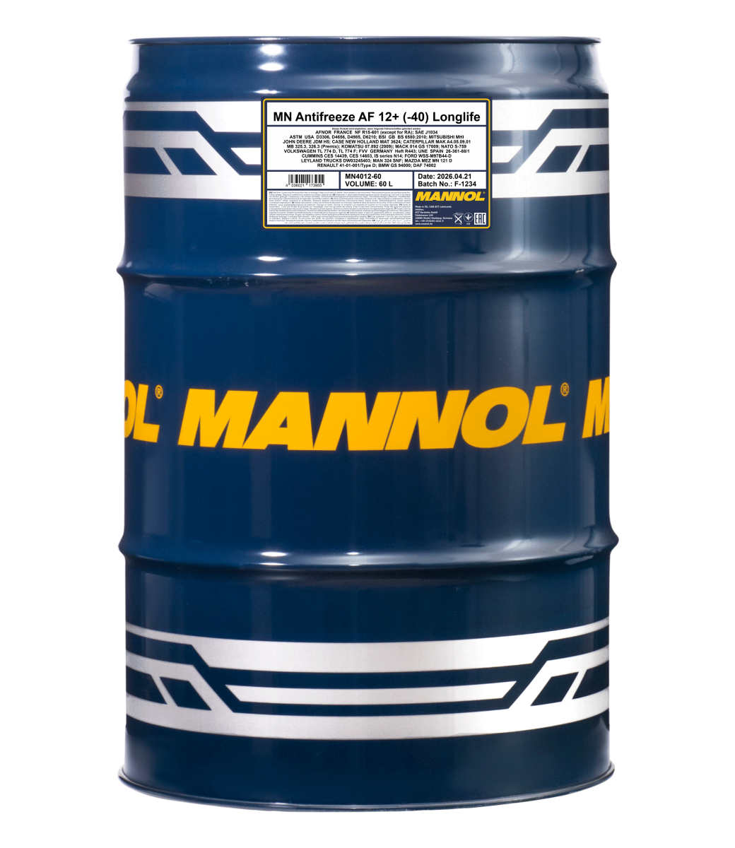 4012-060 Антифриз красный AF12+ (-40 °C) Longlife  (60л.) MANNOL