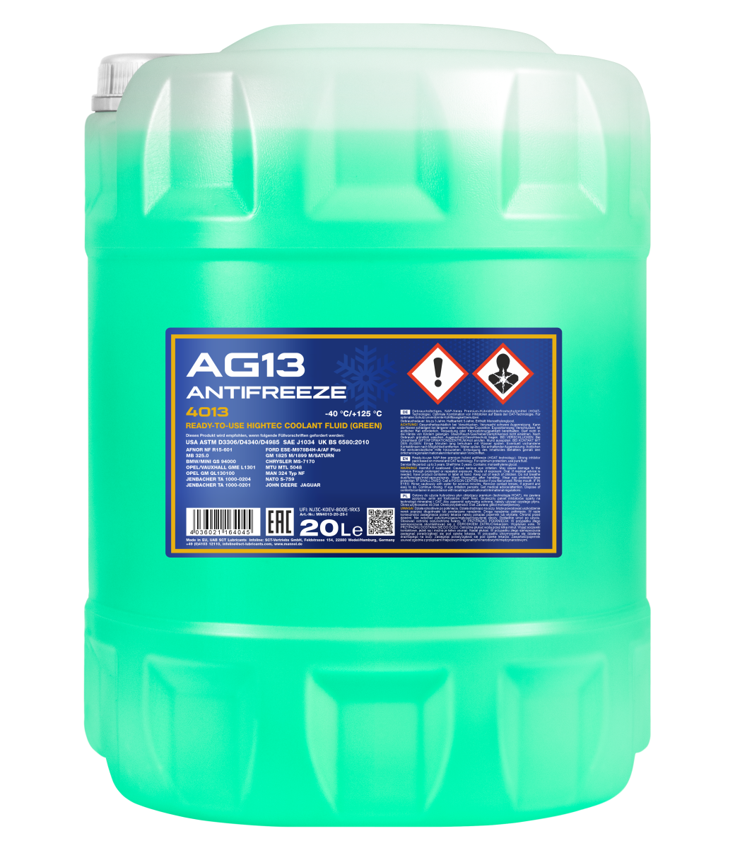 4013-020 Антифриз зелёный AG13 (-40 °C) Hightec  (20л.) MANNOL