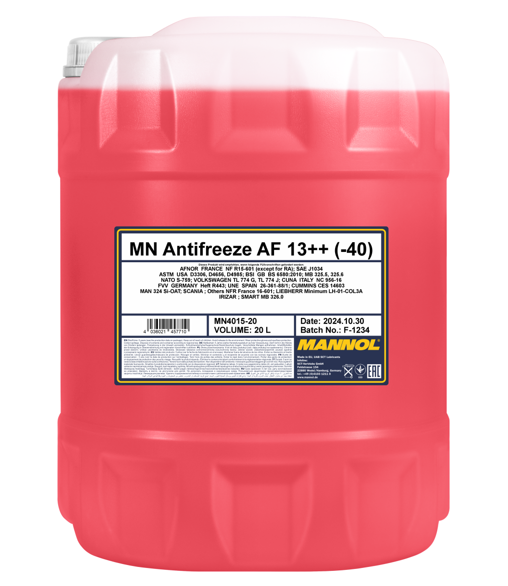 4015-020 Антифриз розовый AF13++ (-40 °C)  (20л.) MANNOL